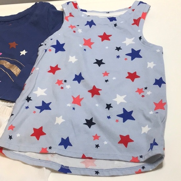 CAT & JACK  OLD NAVY SIZE 3T TOTAL OF 3 PIECES A PAIR OF BIKER SHORTS & 2 TOPS - Picture 3 of 7